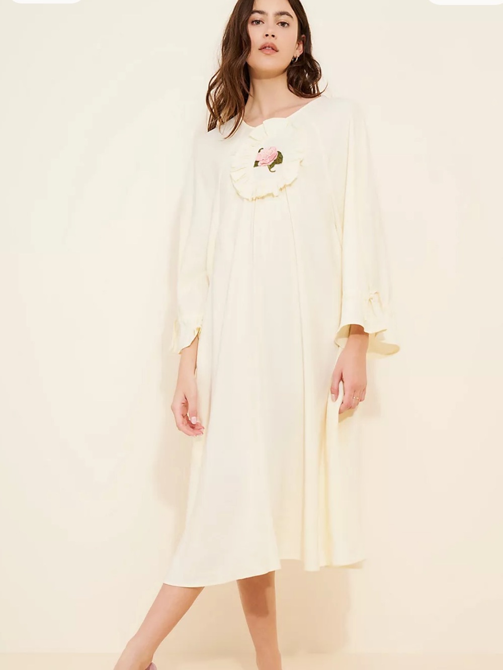 Free People Naya Rea Embroidered Linen Blend Mirabella Dress